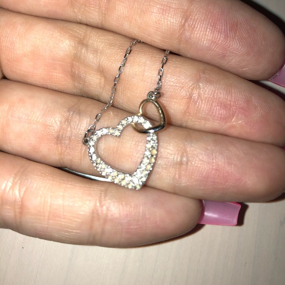 Double heart Swarovski necklace - Picture 2 of 3